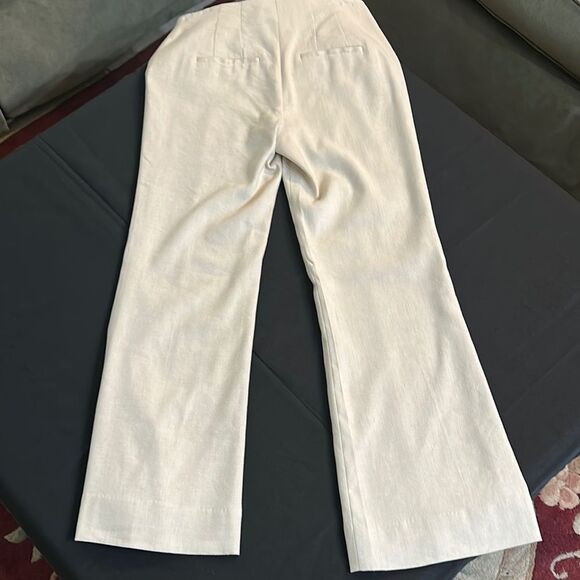 Veronica Beard Elegant Cream Linen Pants Size 6 - Picture 6 of 10